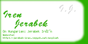 iren jerabek business card
